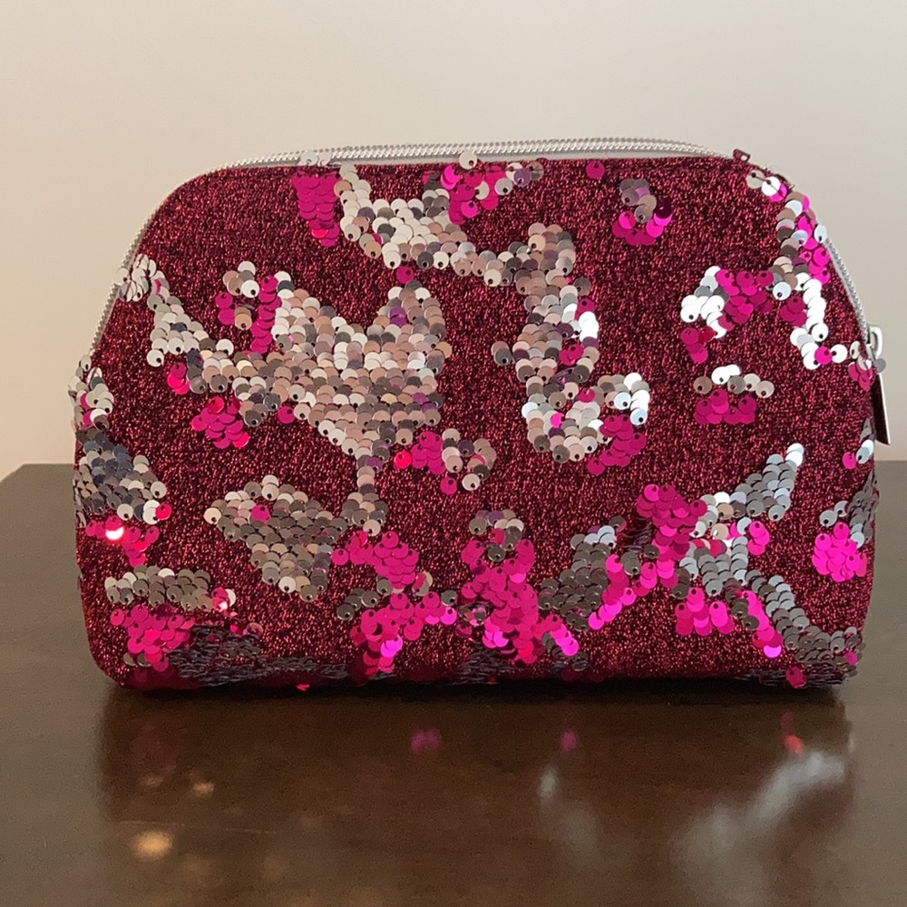 Pink Sequin Makeup Bag
